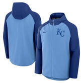 Kansas City Royals Authentic Collection Raglan Performance Full-Zip Jacket Light Blue/Royal