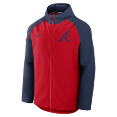 Atlanta Braves Authentic Collection Raglan Performance Full-Zip Jacket Red/Navy