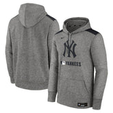 New York Yankees Authentic Collection Performance Pullover Hoodie Heather Charcoal
