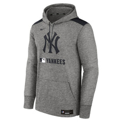 New York Yankees Authentic Collection Performance Pullover Hoodie Heather Charcoal