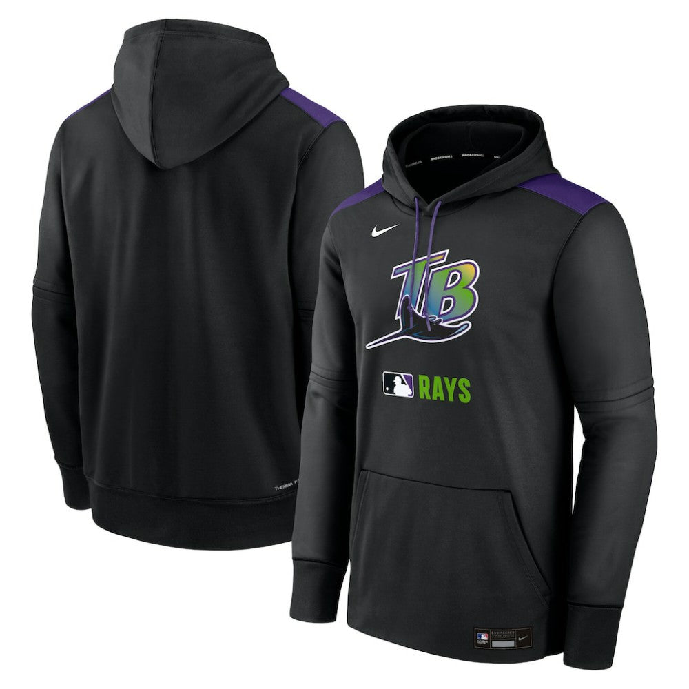 Tampa Bay Rays Authentic Collection Performance Pullover Hoodie Black