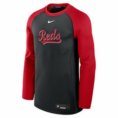 Cincinnati Reds Authentic Collection Game Time Raglan Dri-FIT Long Sleeve T-Shirt Black/Red