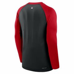 Cincinnati Reds Authentic Collection Game Time Raglan Dri-FIT Long Sleeve T-Shirt Black/Red