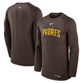 San Diego Padres Authentic Collection Game Time Raglan Dri-FIT Long Sleeve T-Shirt Brown