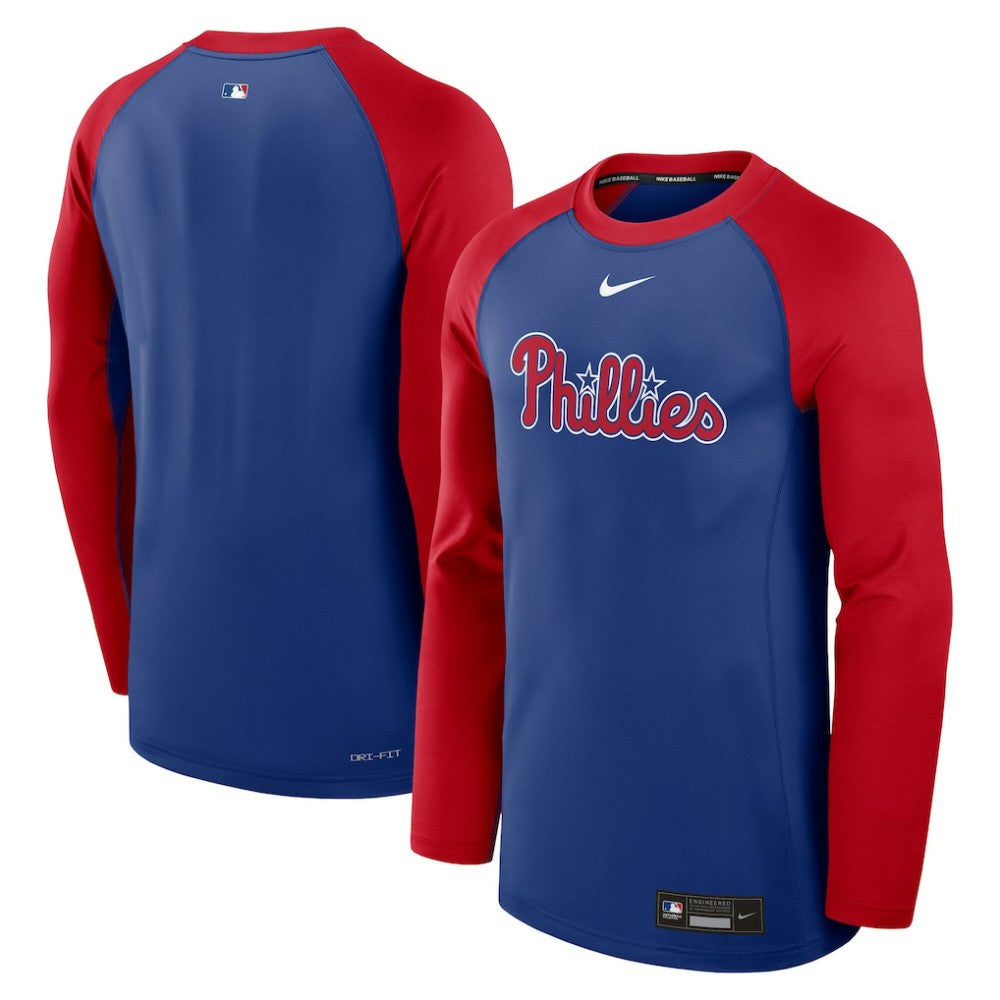Philadelphia Phillies Authentic Collection Game Time Raglan Performance Long Sleeve T-Shirt Royal/Red