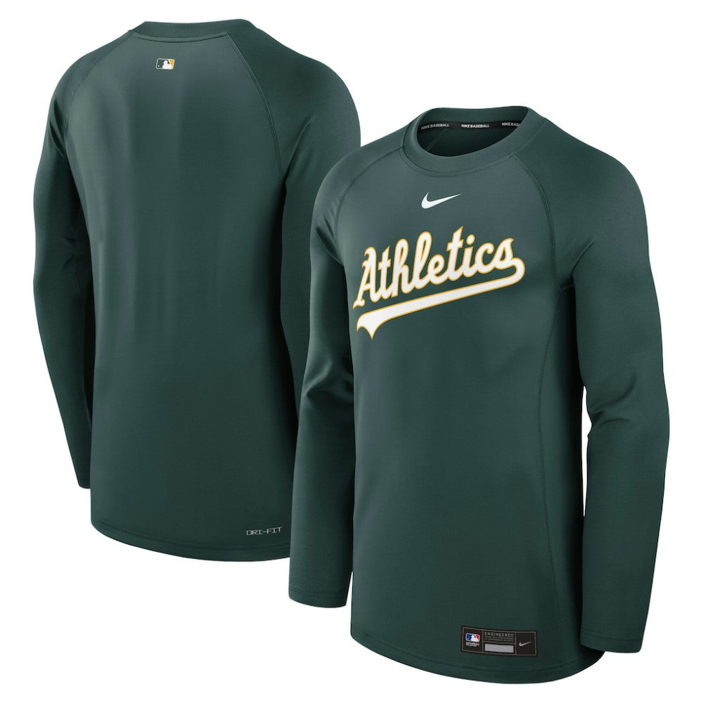 Athletics Authentic Collection Game Time Raglan Dri-FIT Long Sleeve T-Shirt Green