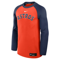 Houston Astros Authentic Collection Game Time Raglan Dri-FIT Long Sleeve T-Shirt Orange/Navy