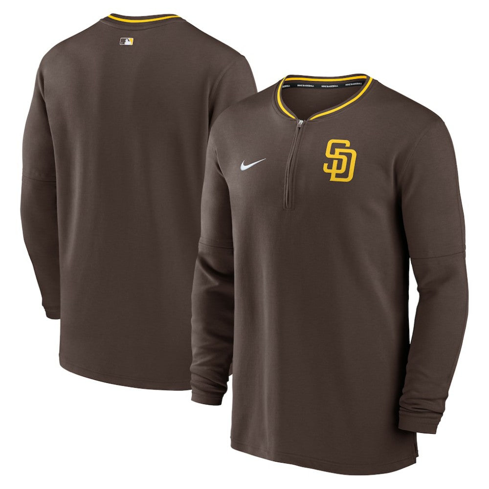 San Diego Padres Authentic Collection Performance Half-Zip Top Brown