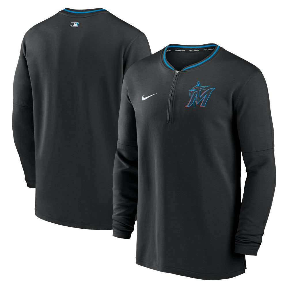 Miami Marlins Authentic Collection Performance Half-Zip Top Black