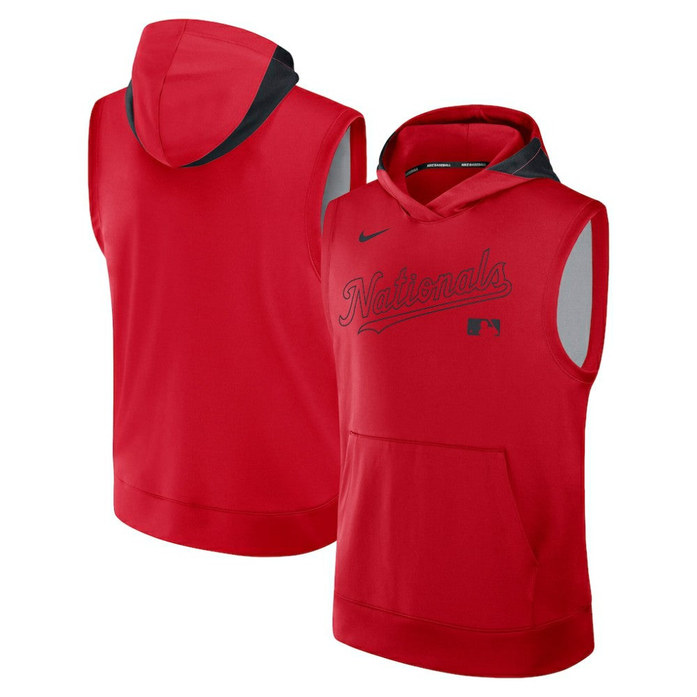 Washington Nationals Authentic Collection Dri-FIT Sleeveless Hoodie Red