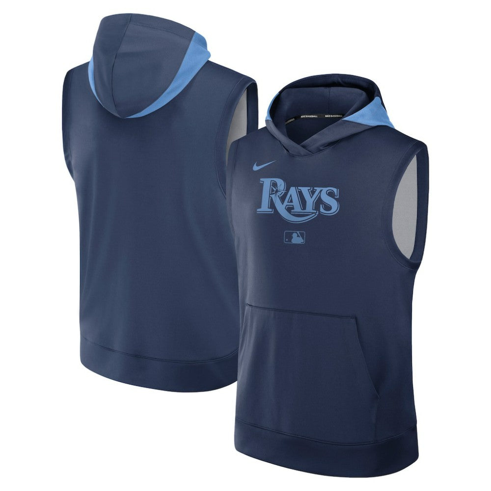Tampa Bay Rays Authentic Collection Dri-FIT Sleeveless Hoodie Navy