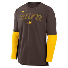 San Diego Padres Authentic Collection Player Dri-FIT Lightweight Pullover Brown/Gold