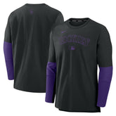 Colorado Rockies Authentic Collection Player Dri-FIT Lightweight Pullover Black/Purple