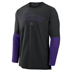 Colorado Rockies Authentic Collection Player Dri-FIT Lightweight Pullover Black/Purple