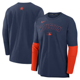 Houston Astros Authentic Collection Player Dri-FIT Lightweight Pullover Navy/Orange