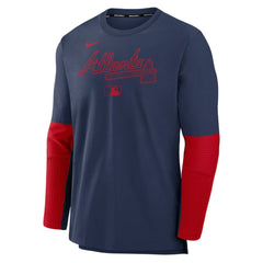 Atlanta Braves Authentic Collection Player Dri-FIT Lightweight Pullover Navy/Red