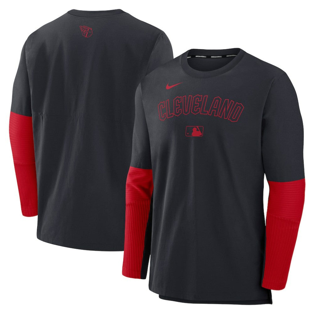Cleveland Guardians Authentic Collection Player Dri-FIT Lightweight Pullover Navy/Red