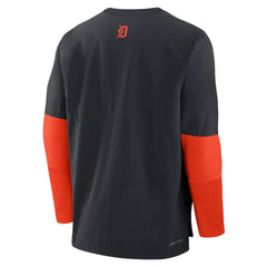 Detroit Tigers Authentic Collection Player Dri-FIT Lightweight Pullover Navy/Orange
