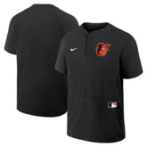 Baltimore Orioles Authentic Collection Raglan Short Sleeve Windshirt Black