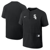 Chicago White Sox Authentic Collection Raglan Short Sleeve Windshirt Black