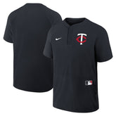 Minnesota Twins Authentic Collection Raglan Short Sleeve Windshirt Navy