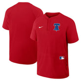 Philadelphia Phillies Authentic Collection Raglan Short Sleeve Windshirt Red