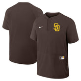 San Diego Padres Authentic Collection Raglan Short Sleeve Windshirt Brown