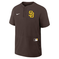 San Diego Padres Authentic Collection Raglan Short Sleeve Windshirt Brown