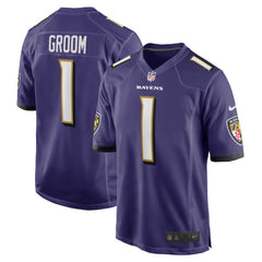 Number 1 Groom Baltimore Ravens Game Jersey - Purple for sale
