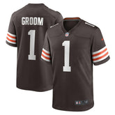 Number 1 Groom Cleveland Browns Game Jersey - Brown sale