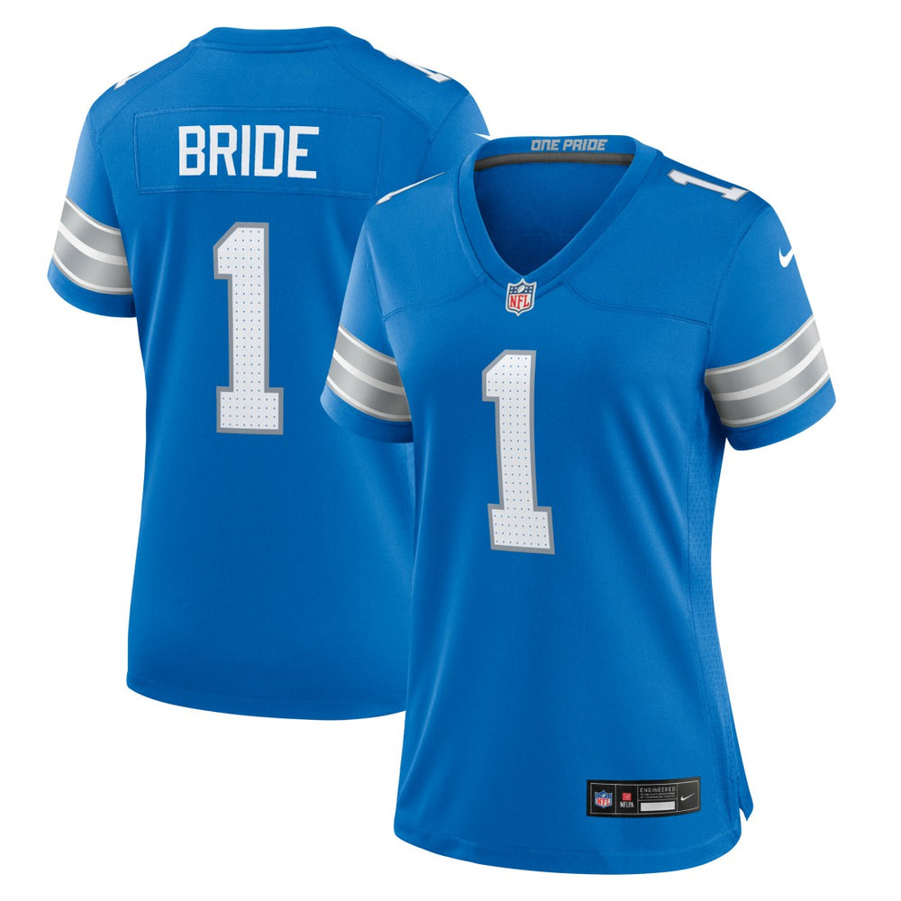 Number 1 Bride Detroit Lions Women's Game Jersey - Blue online
