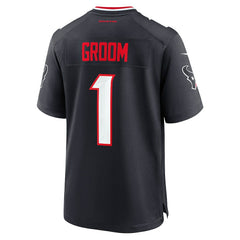 Number 1 Groom Houston Texans Game Jersey - Navy cheap
