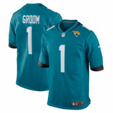 Number 1 Groom Jacksonville Jaguars Game Jersey - Teal for sale