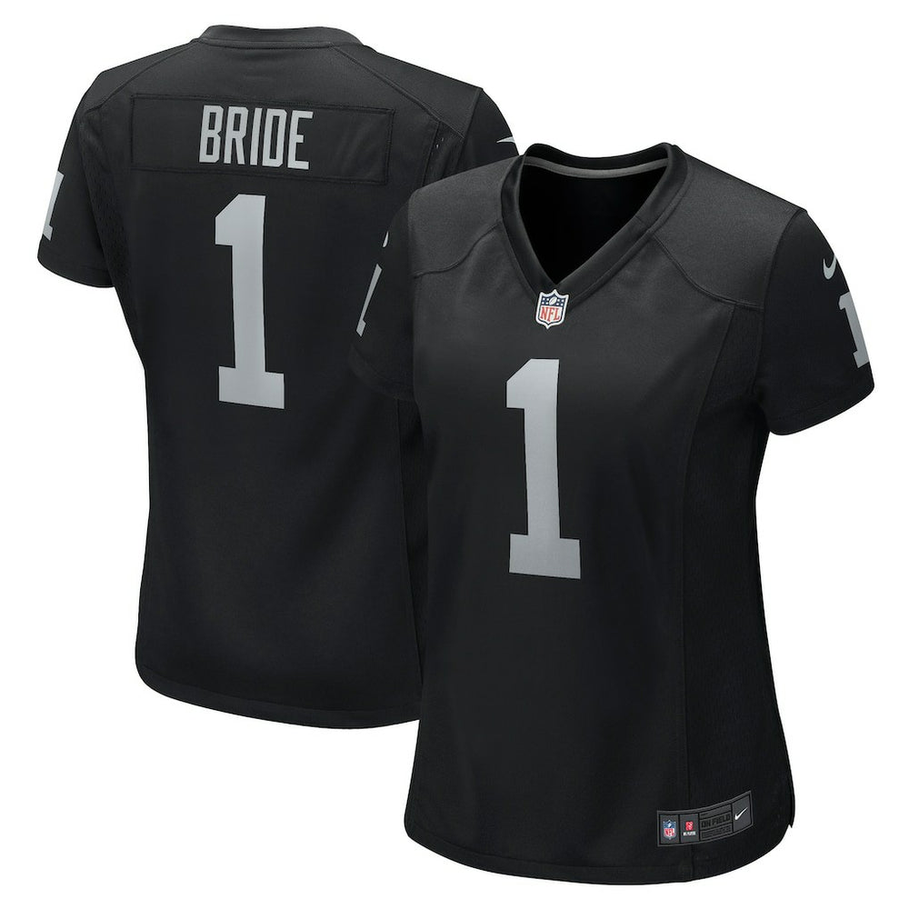Number 1 Bride Las Vegas Raiders Women's Game Jersey - Black on sale