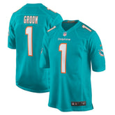 Number 1 Groom Miami Dolphins Game Jersey - Aqua discount