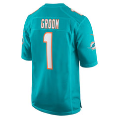 Number 1 Groom Miami Dolphins Game Jersey - Aqua discount