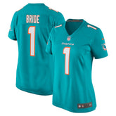Number 1 Bride Miami Dolphins Women's Game Jersey - Aqua cheap