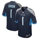 Number 1 Groom Tennessee Titans Game Jersey - Navy on sale