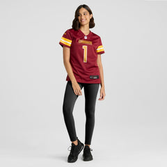 Number 1 Bride Washington Commanders Women's Game Jersey - Burgundy discount