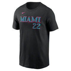 Sandy Alcantara Miami Marlins 2025 City Connect Fuse Name & Number T-Shirt Black