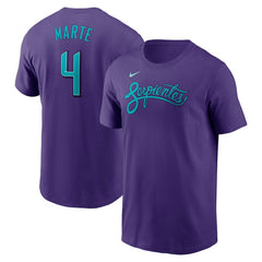 Ketel Marte Arizona Diamondbacks 2025 City Connect Fuse Name & Number T-Shirt Purple