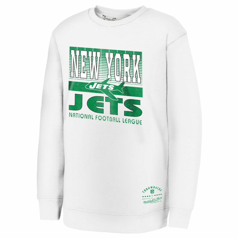 New York Jets Youth Retro Big Game Fleece Pullover Sweatshirt - White discount