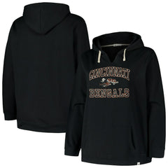 Cincinnati Bengals '47 Women's Plus Size Clarity Kennedy Pullover Hoodie - Black sale