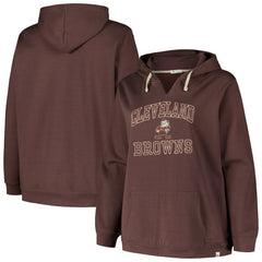 Cleveland Browns '47 Women's Plus Size Clarity Kennedy Pullover Hoodie - Brown discount