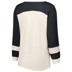 New Orleans Saints '47 Women's Plus Size Double Header Curve Toni Long Sleeve T-Shirt - Cream/Black online