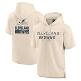 Cleveland Browns Elements Future Ground Lettering Short Sleeve Pullover Hoodie - Cream outlet