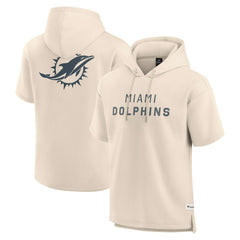 Miami Dolphins Elements Future Ground Lettering Short Sleeve Pullover Hoodie - Cream sale