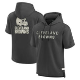 Cleveland Browns Elements Future Ground Lettering Short Sleeve Pullover Hoodie - Charcoal on sale