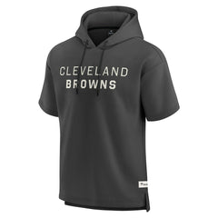 Cleveland Browns Elements Future Ground Lettering Short Sleeve Pullover Hoodie - Charcoal on sale
