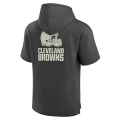 Cleveland Browns Elements Future Ground Lettering Short Sleeve Pullover Hoodie - Charcoal on sale
